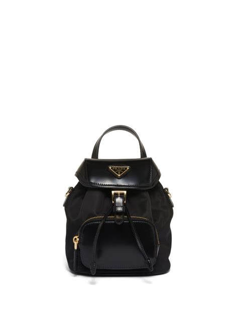 prada backpack navy|Prada brushed leather backpack.